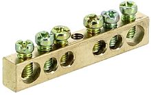 Шина IEK PEN "земля-ноль" 6х9мм 6/1 6 групп крепление по центру картинка 